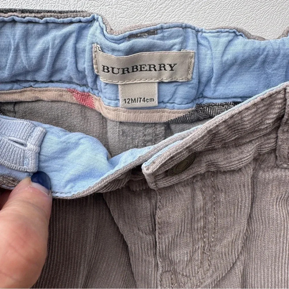 Set shirt button down long sleeves + bottoms 9/12 months Burberry beige - Picture 3 of 5